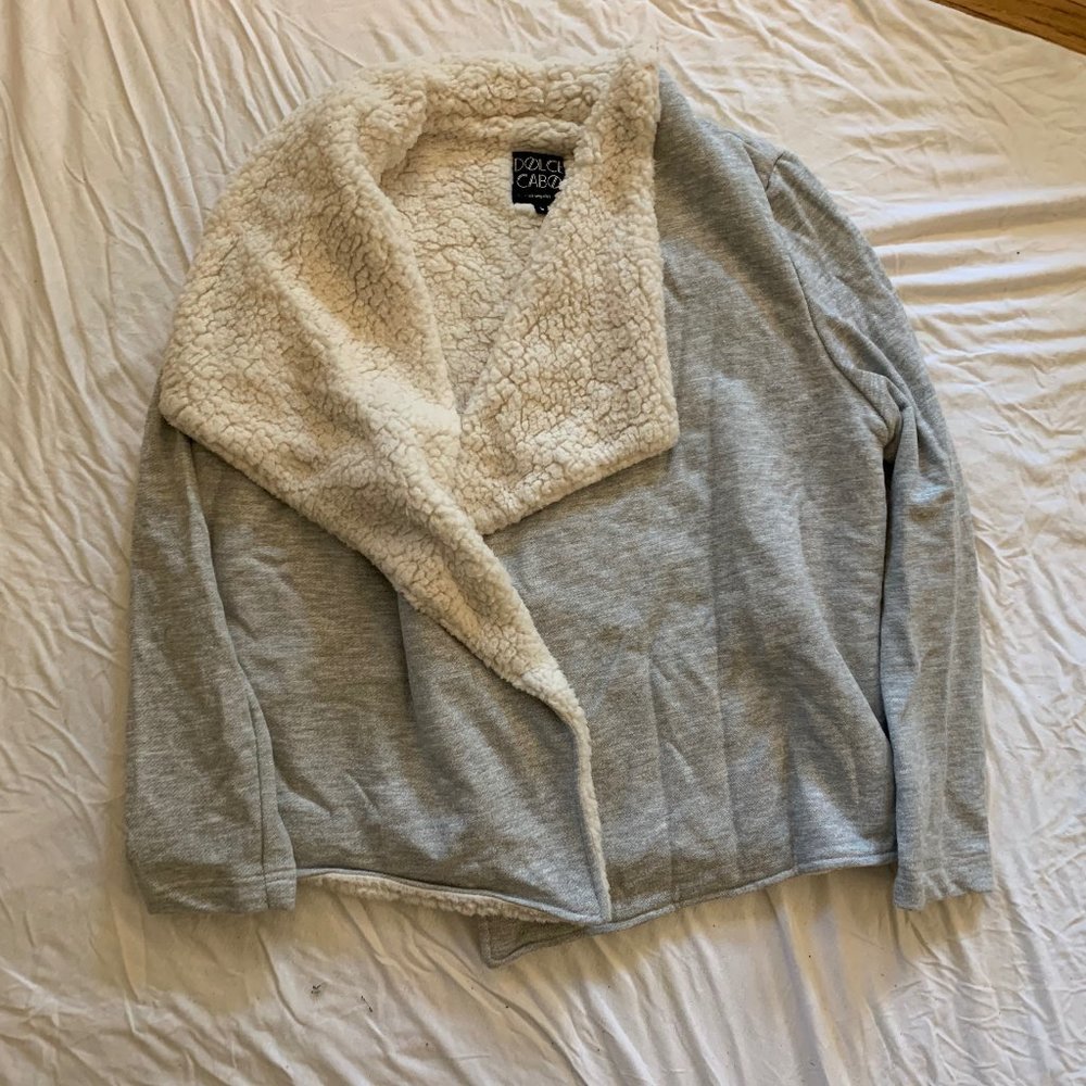 Dolce Cabo Faux Fur Lined Grey Sweater